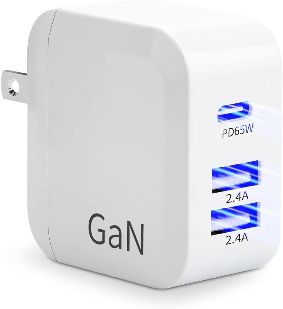 PD 充電器 65W 急速充電器 Type-C 3ポート3台同時充電 GaN充電器