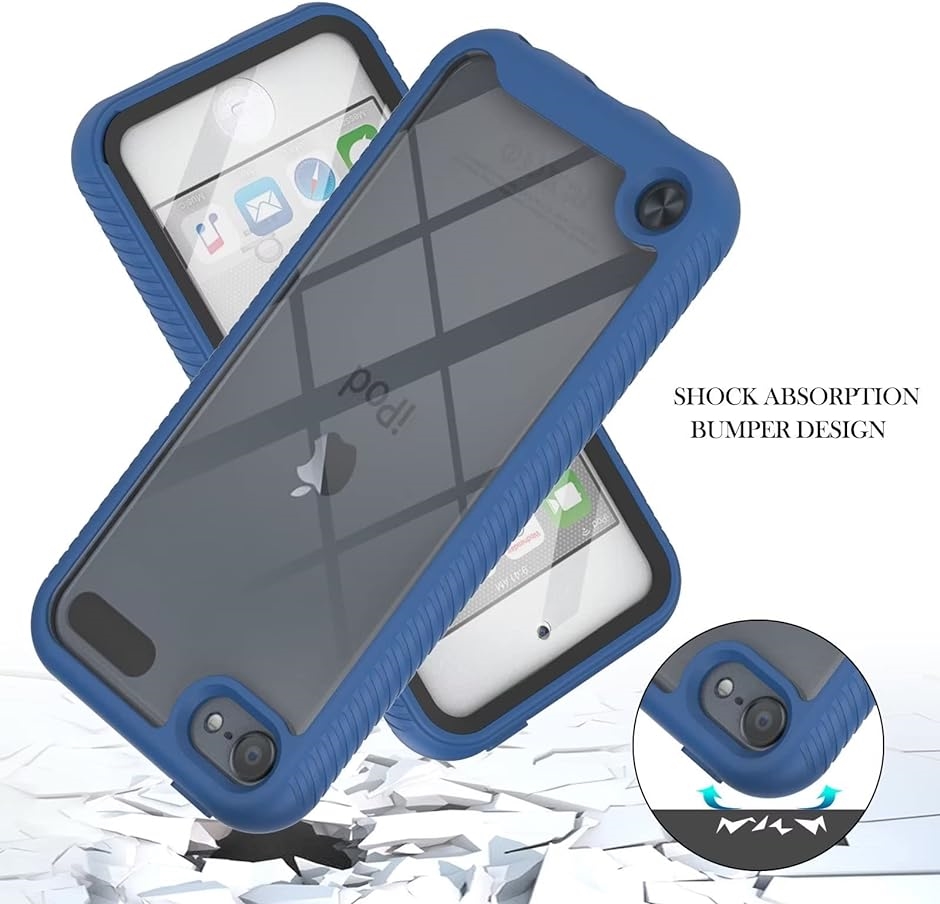iPhone スマホケース アイフォン用 カバー 両面強化ガラス+TPU 軽量 MDM( 青,  iPod Touch 7th/6th/5th)｜horikku｜04
