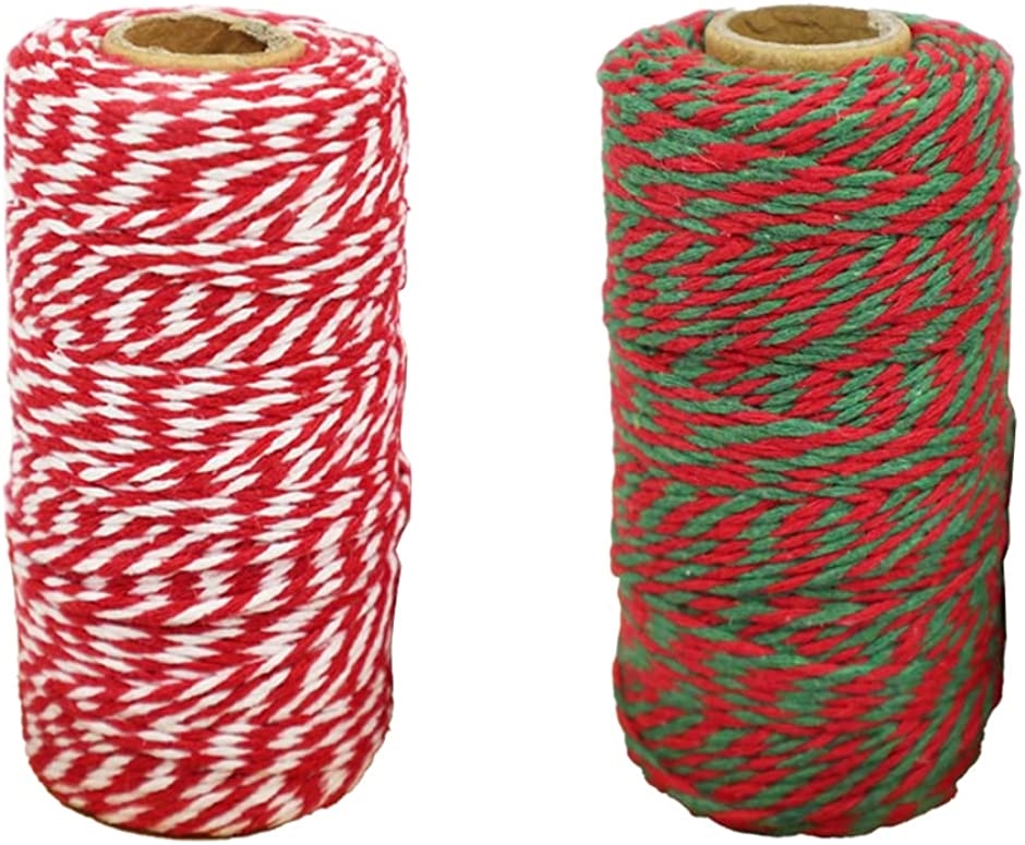 Rajjo綿ひも ラッピング 紐 ロープ プレゼント リボン コットンコード 装飾 2色セット(2色セット 2)