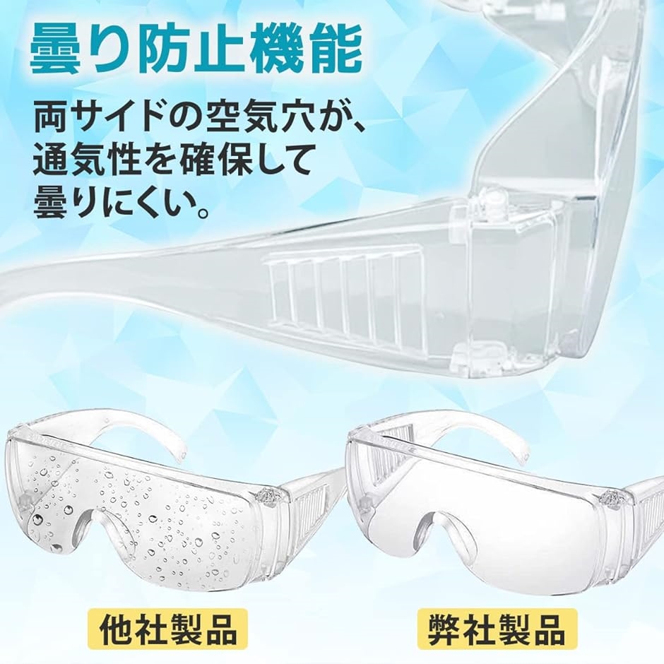 ゴーグル 保護メガネ フェイスシールド 作業用 メガネタイプ メガネの上から装着可 20個セット｜horikku｜04