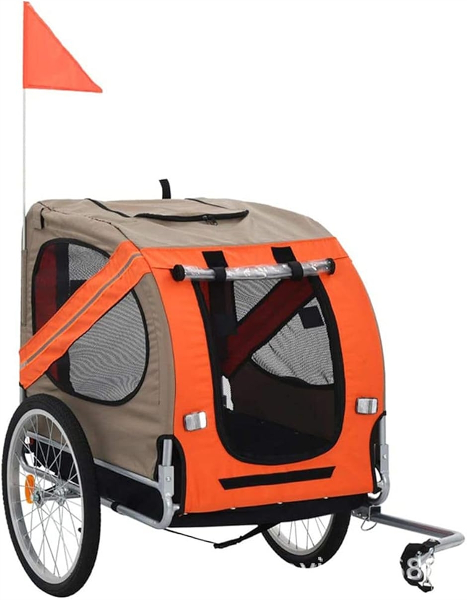 ブランド登録なし - 愛玩動物トレーラ 銀輪トレーラ サイクリング用 ペットバイクカート 犬 お出かけ 大あき場所 (オレンジ色,  137X73X90コマーシャル) ペット用品、生き物-犬用品