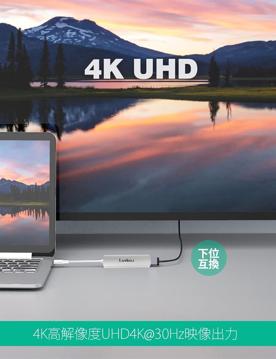 【互換品】USB C ハブ アダプタ 6-in...の詳細画像2