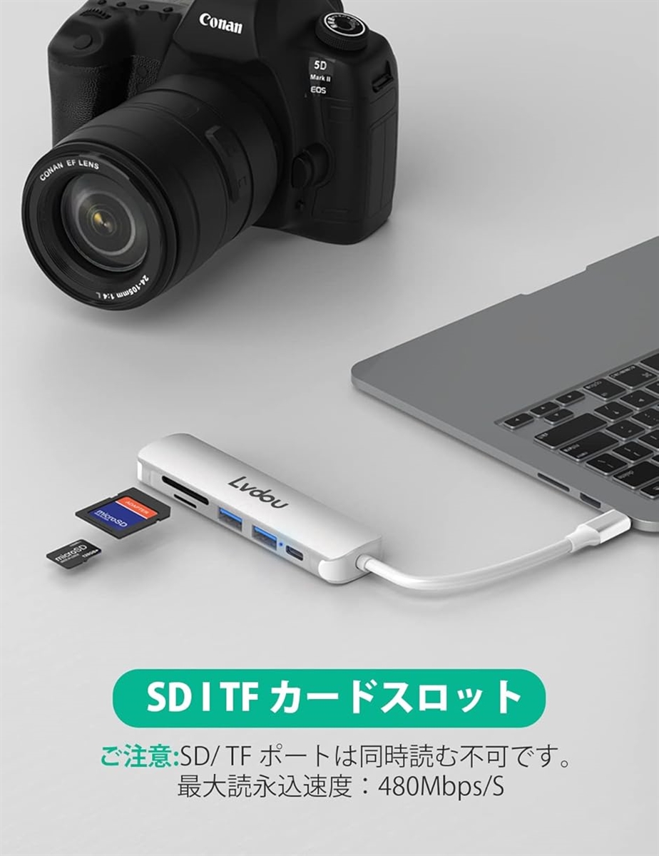 【互換品】USB C ハブ アダプタ 6-in...の詳細画像4