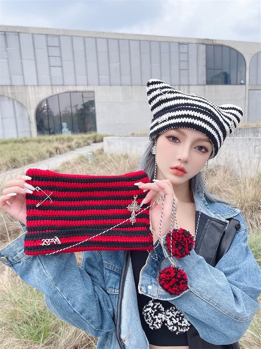 Bg3 猫耳ニット帽 帽子 サブカル系 y2k 地雷系ファッション