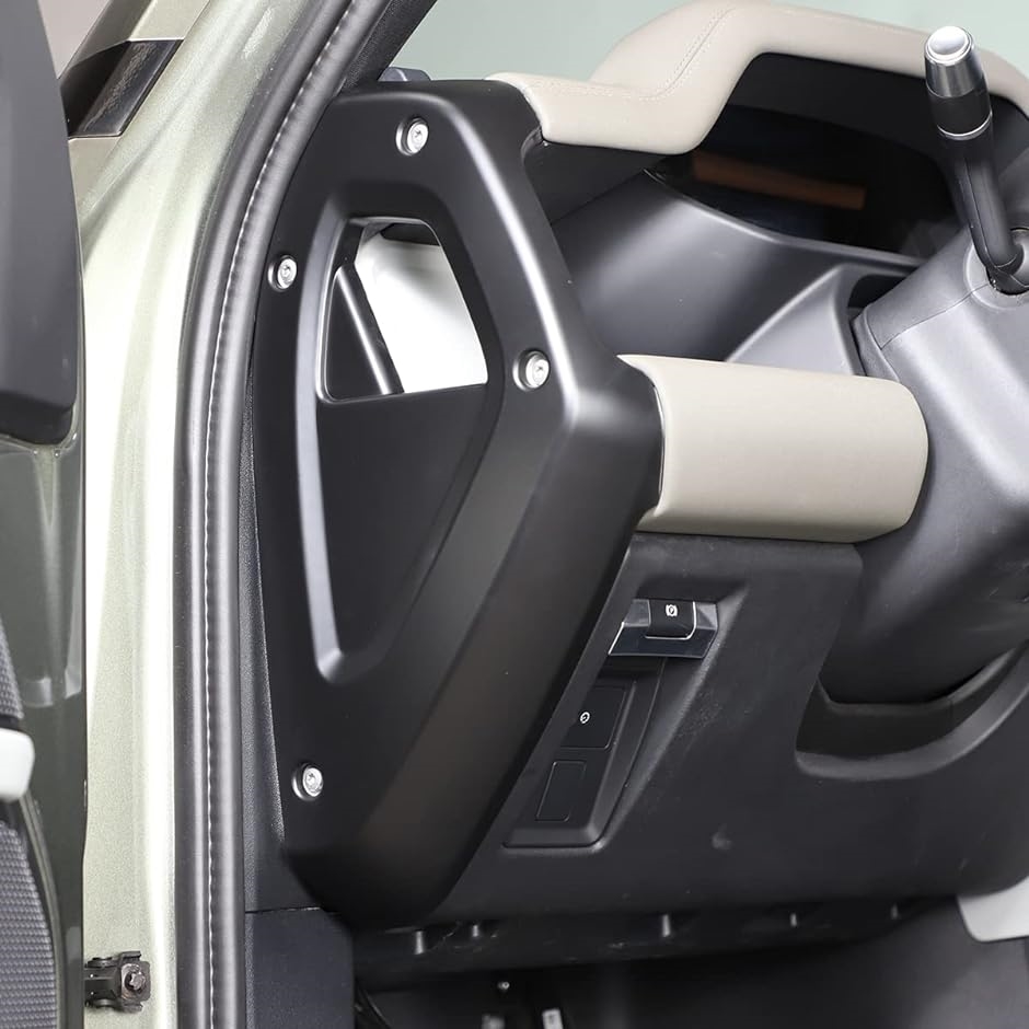 車のダッシュボードサイドパネルの装飾カバー ランドローバーディフェンダー 90 110 2020-2023 適用( マットブラック)