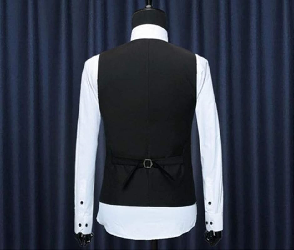 レッドレイ ベスト ジレ スーツ フォーマル 胸ポケット( ブラック,  3XL)｜horikku｜03
