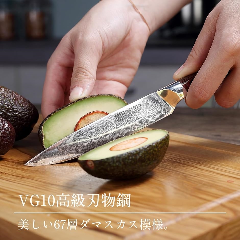 ペティナイフ パウディン ダマスカス包丁 果物ナイフ 67層 両刃 VG10
