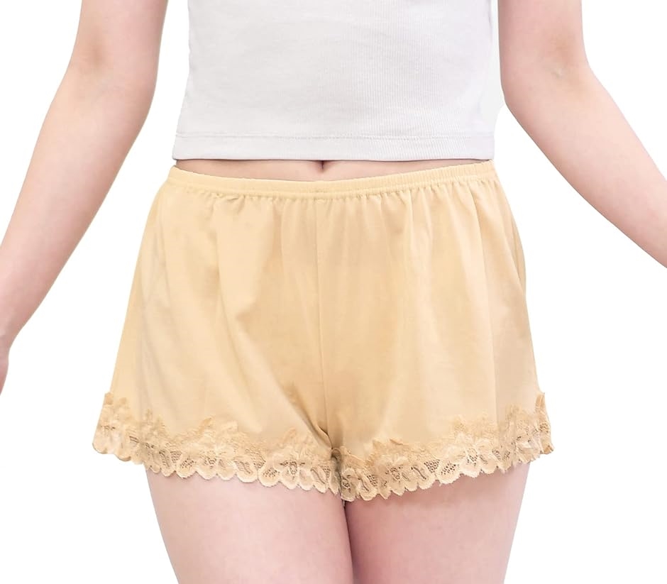 レディース 女性 パンツ ペチコート ペチパンツ( ベージュ, M-L