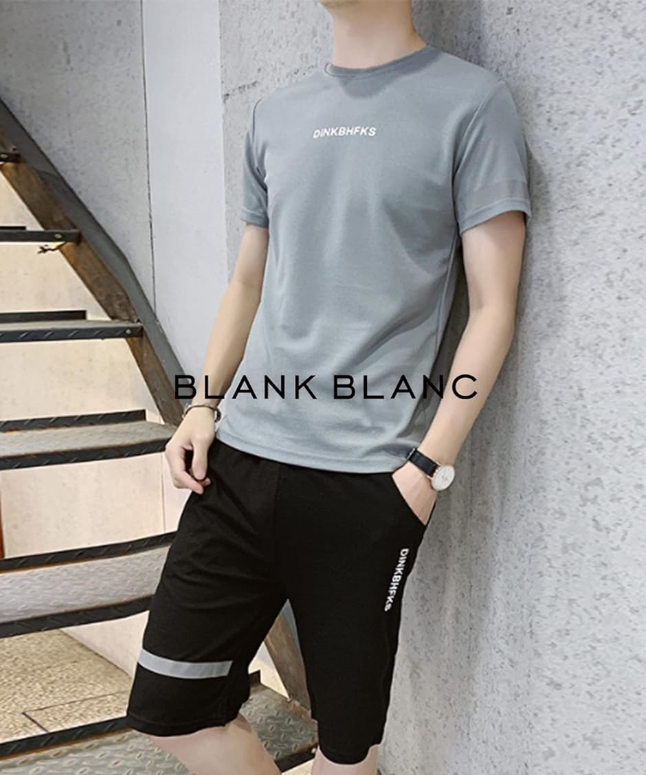 ブランクブラン 上下セット tシャツ メンズ 半袖 ハーフパンツ スポーツウェア セットアップ(グレー, M) :2B25RPYLVW:スピード発送  ホリック - 通販 - Yahoo!ショッピング