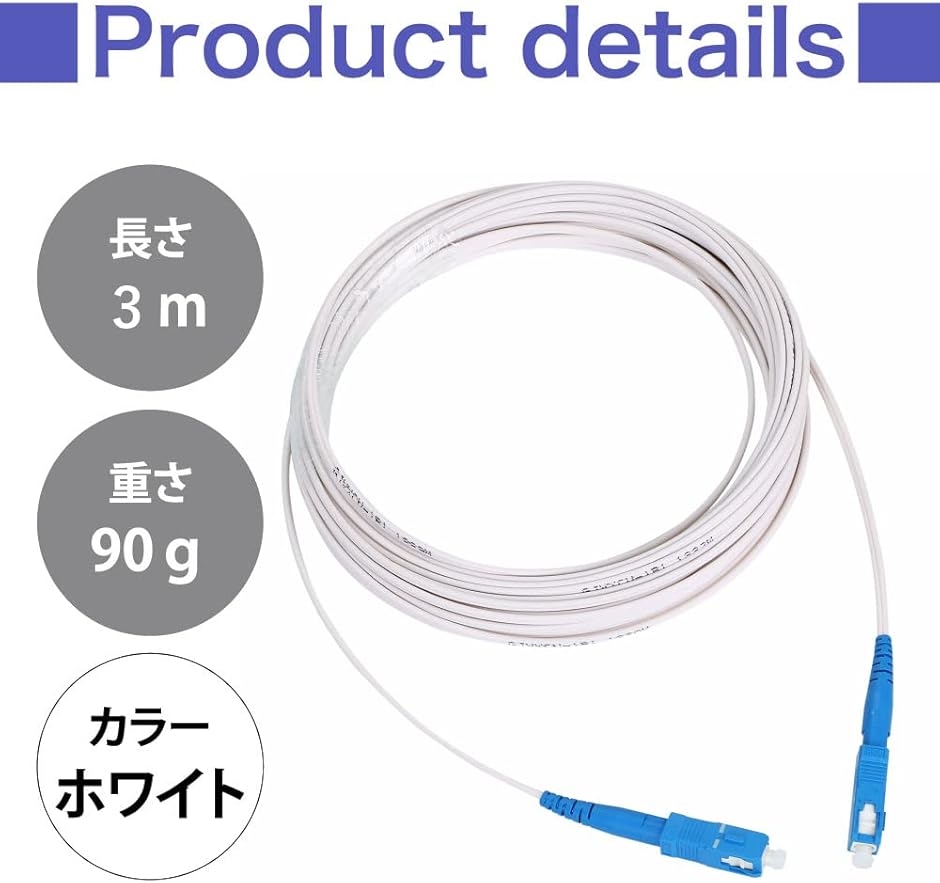 宅内光配線コード 光ファイバーケーブル 光ケーブル 延長 SCコネクタ