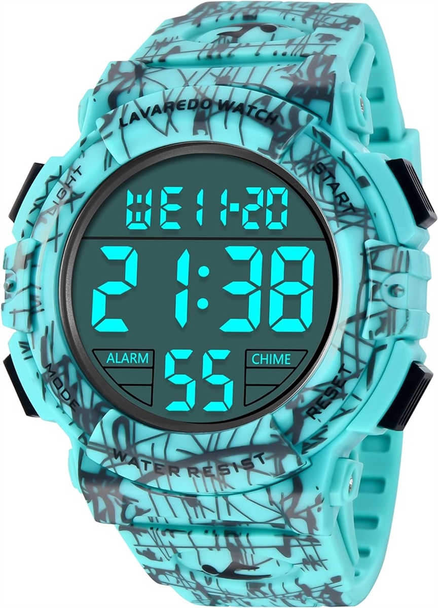 Yahoo! Yahoo!ショッピング(ヤフー ショッピング)腕時計 メンズ デジタル 50メートル防水 日付 曜日 アラーム LED表示 多機能付き 防水腕時計 取扱説明書付き MDM（ 06-黒と緑）