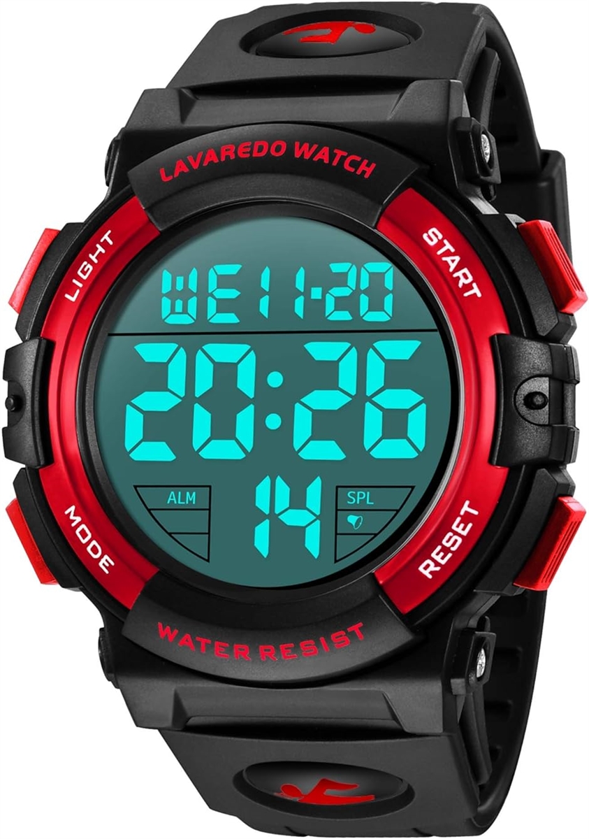 Yahoo! Yahoo!ショッピング(ヤフー ショッピング)腕時計 メンズ デジタル 50メートル防水 日付 曜日 アラーム LED表示 多機能付き 防水腕時計 取扱説明書付き MDM（ 04-レッド）