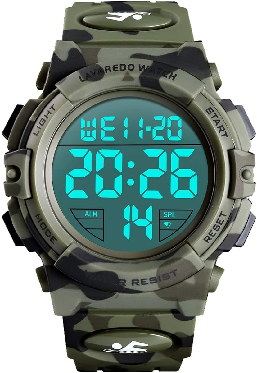 Yahoo! Yahoo!ショッピング(ヤフー ショッピング)腕時計 メンズ デジタル 50メートル防水 日付 曜日 アラーム LED表示 多機能付き 防水腕時計 MDM（ 07-迷彩 グリーン）