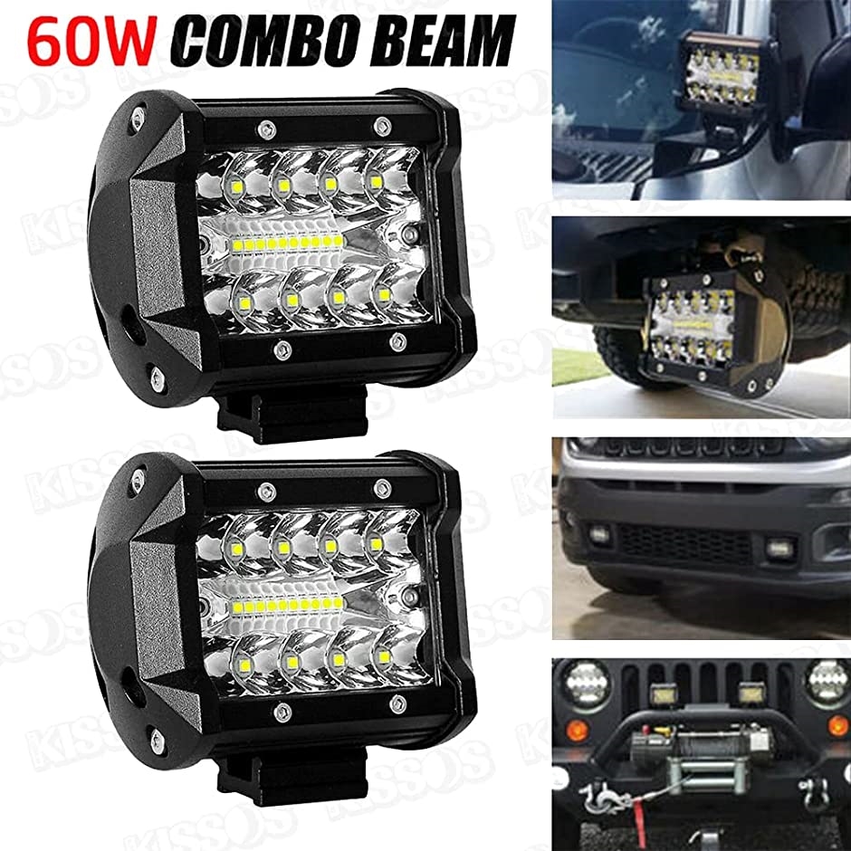 LED 作業灯 ワークライト デッキライト 60W 防水 12V 24V フォグ ランプ 補助 照明 汎用 2個セット  :2B26O9XYF8:スピード発送 ホリック - 通販 - Yahoo!ショッピング