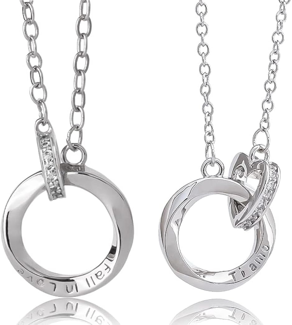 Yahoo! Yahoo!ショッピング(ヤフー ショッピング)ペアネックレス カップル プレゼント ステンレス ジュエリー メンズ レディース BR-J066（ MSB＆LSW_ハート）