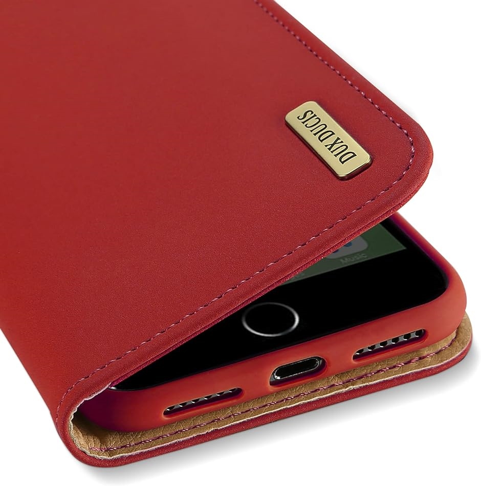 iPhone8 ケース手帳型 se2 携帯カバー 本革 財布型 耐摩擦 7  MDM( レッド,  iPhone SE3  SE2  7  8)
