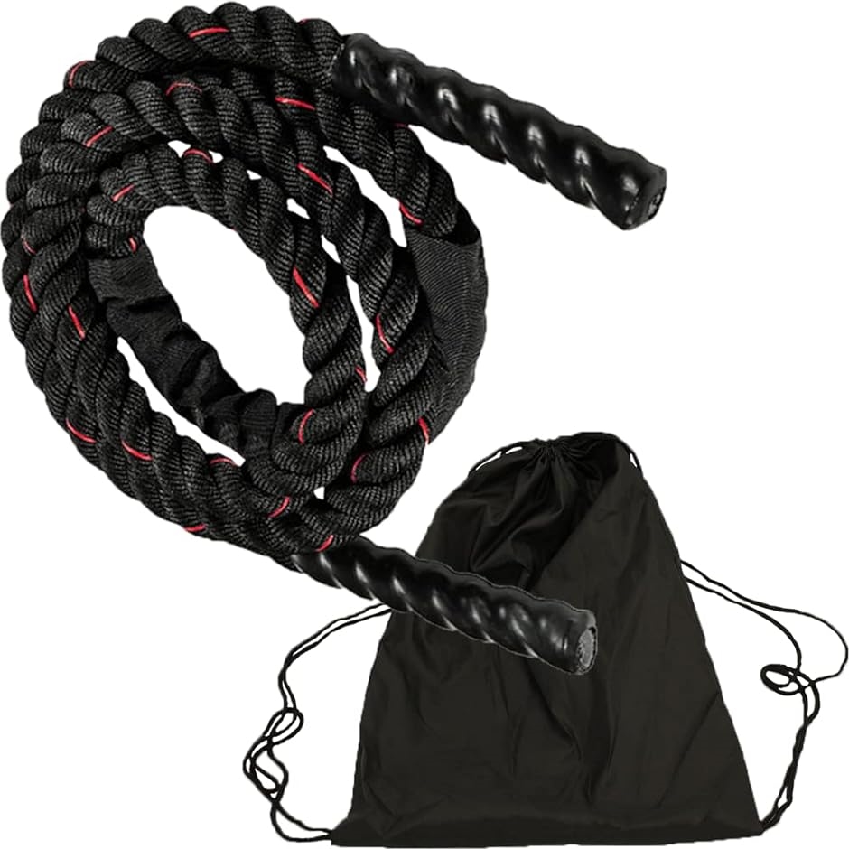 縄跳び トレーニング用 大人用 ジムロープ 重い なわとび ダイエット トレーニングロープ( ブラックレッド)
