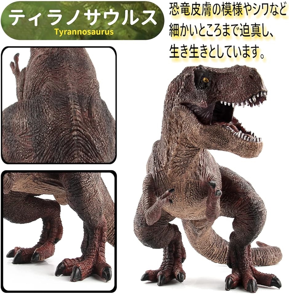 恐竜 おもちゃ ブラキオサウルス ティラノサウルス フィギュア きょうりゅう 6+ ブラキオサウルス2体＋赤Trex