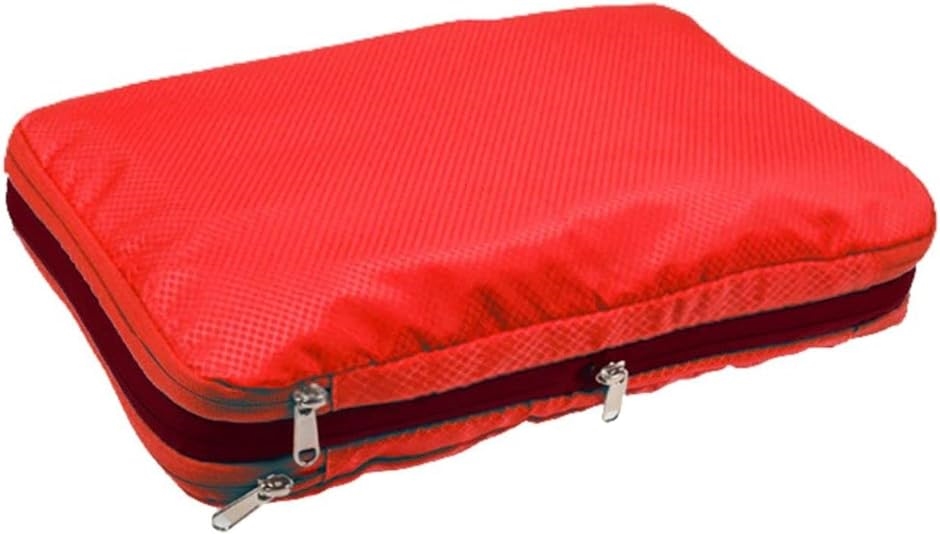 圧縮 収納バッグ トラベルポーチ 防水 旅行 出張 海外 携帯 衣服 スーツケース MDM( レッド)