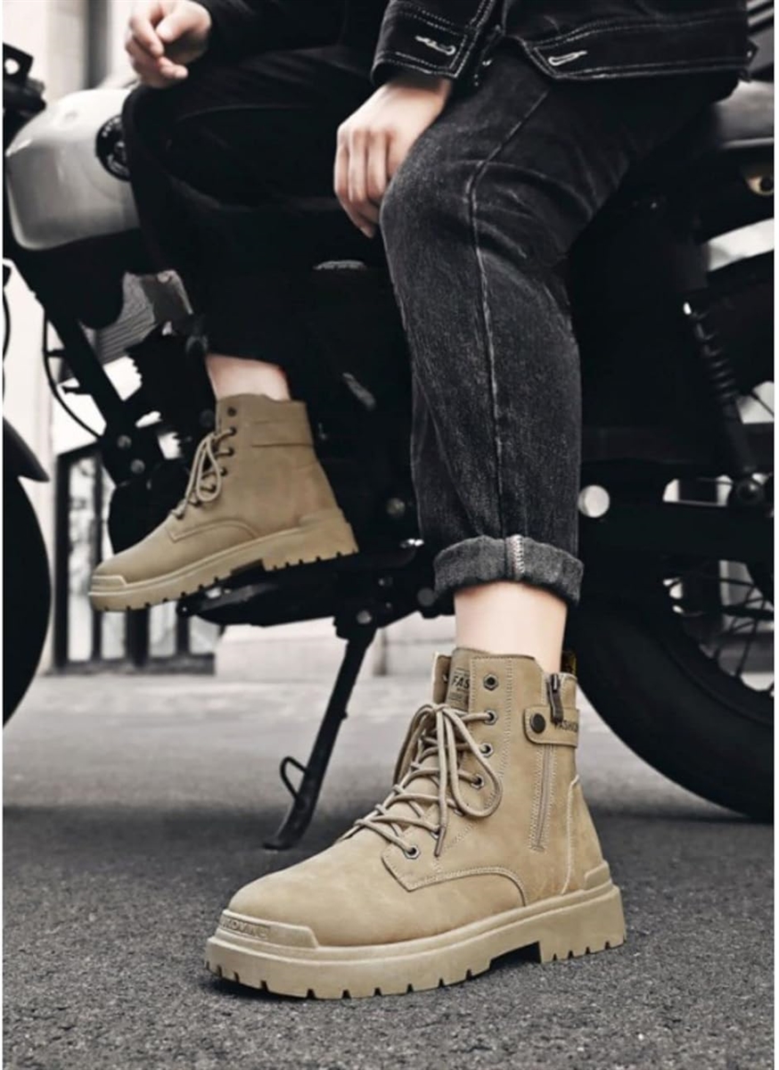 バイクブーツ ライディングブーツ ライダースブーツ PUレザー サイド