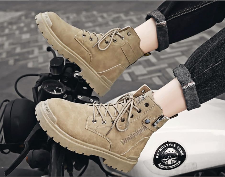 バイクブーツ ライディングブーツ ライダースブーツ PUレザー サイド