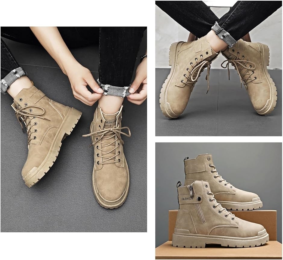 バイクブーツ ライディングブーツ ライダースブーツ PUレザー サイド