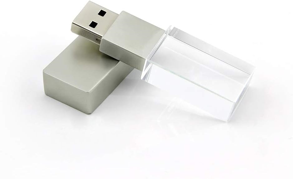 USBメモリ 64GB おしゃれ ガラス製 透明 青色光 マットメタル かわいい USB2.0 シルバー( シルバー,  64GB)｜horikku｜04
