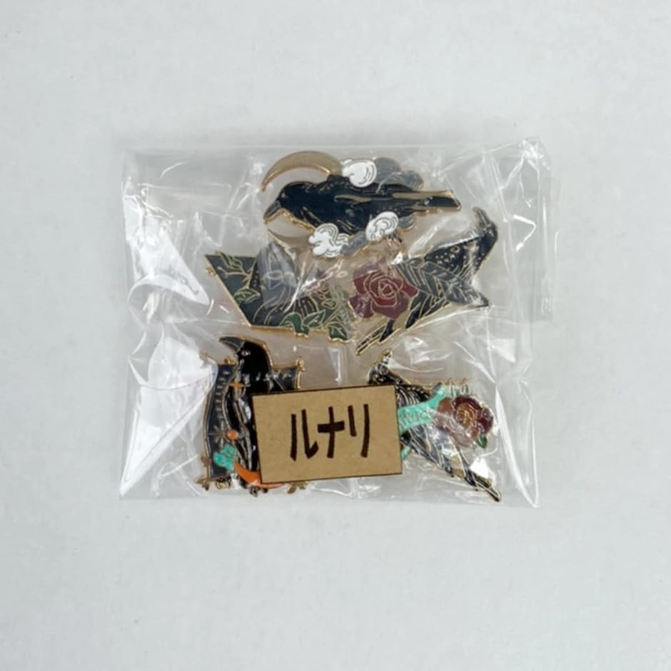 カラス ピンバッジ 5個セット ピンズ ブローチ タックピン ユニ