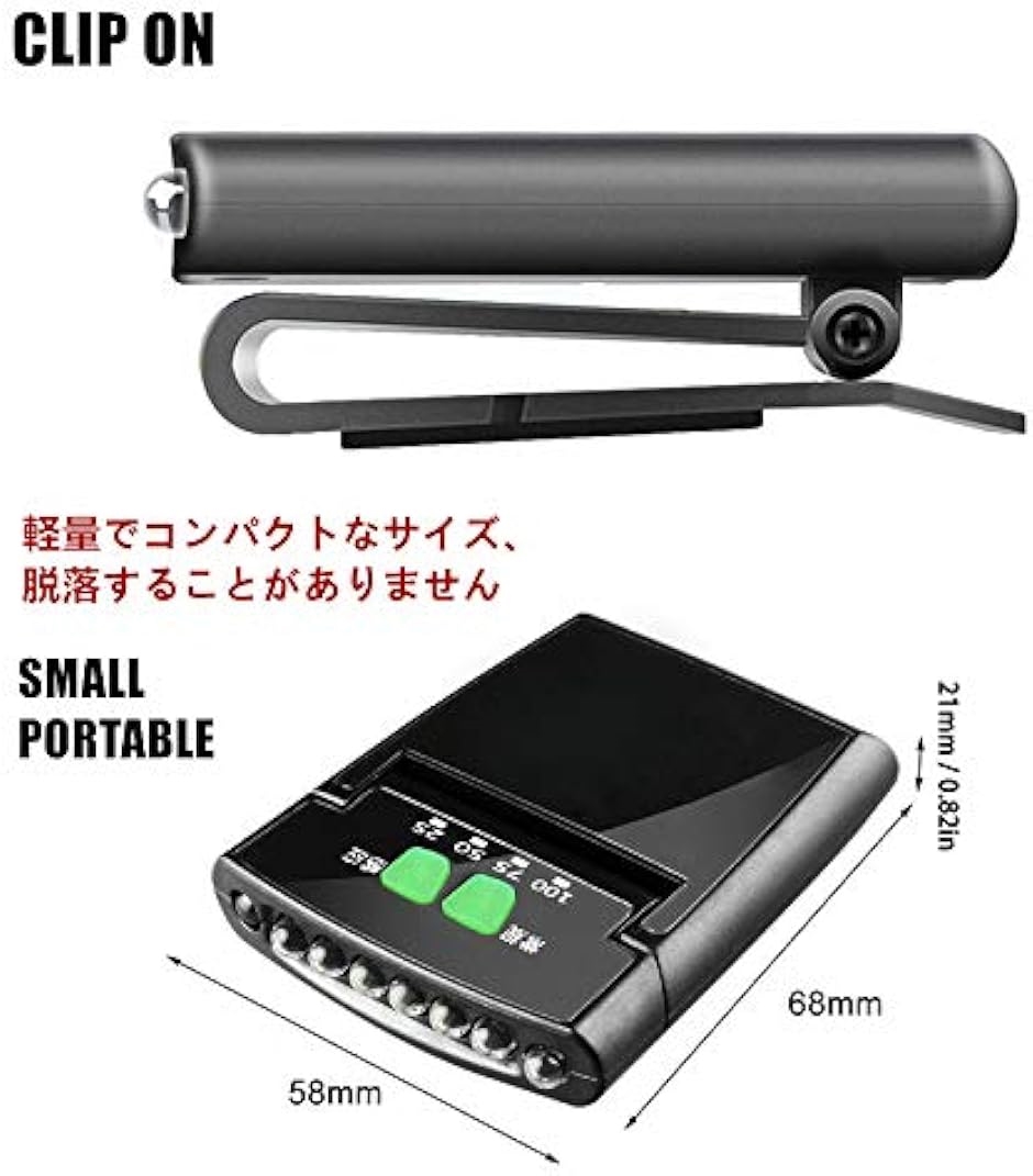 LEDキャップライト ヘッドライト 懐中電灯 USB充電可能 電池残量表示 クリップ付き( Black,  Medium-1個入り)｜horikku｜05