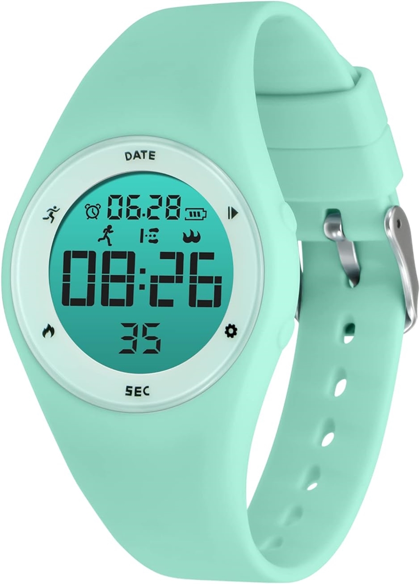 子供腕時計 キッズ 子供用スマートウォッチ活動量計 デジタル腕時計 多機能防水 MDM( 03-グリーン)