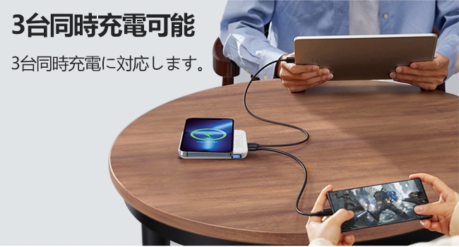 【互換品】 Magsafeモバイルバッテリー マグネット10000mAh 大容量 急速充電 ワイヤレス 15W USB MDM(ピンク＆ブルー) | ブランド登録なし | 09