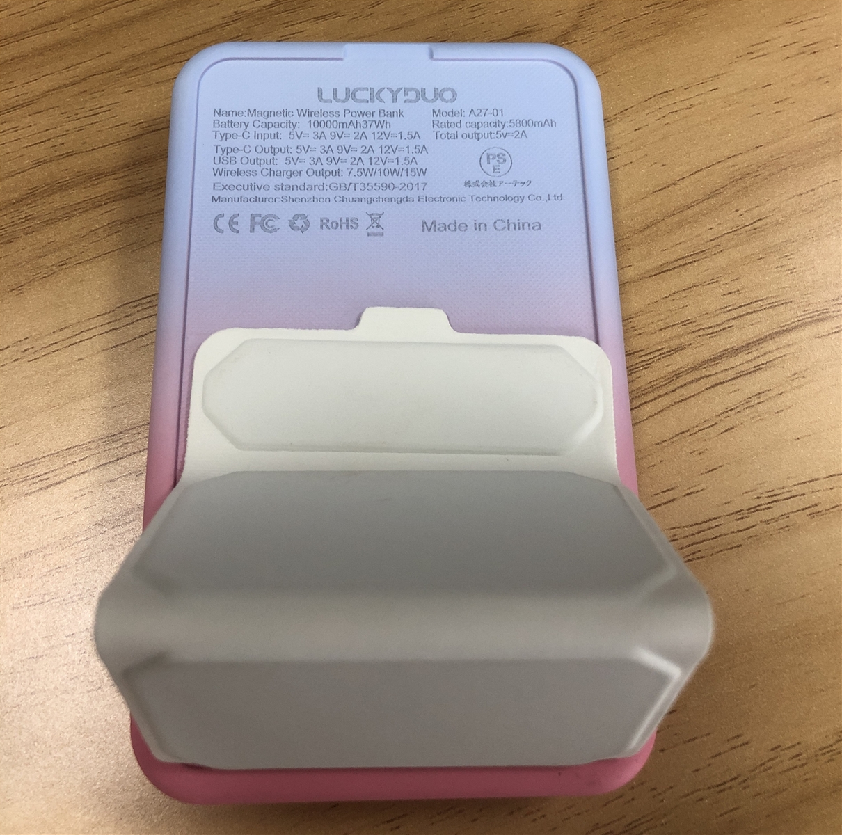 【互換品】 Magsafeモバイルバッテリー マグネット10000mAh 大容量 急速充電 ワイヤレス 15W USB MDM(ピンク＆ブルー) | ブランド登録なし | 10