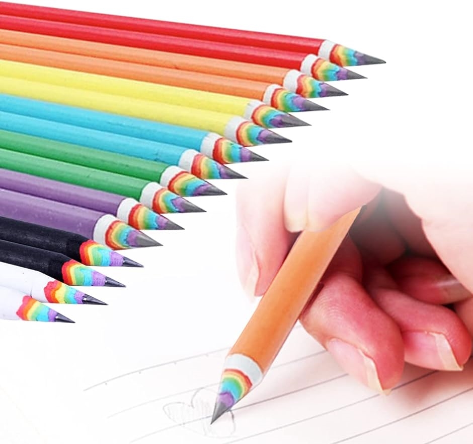 鉛筆 2B レインボー えんぴつ 6色 虹色 かわいい｜horikku
