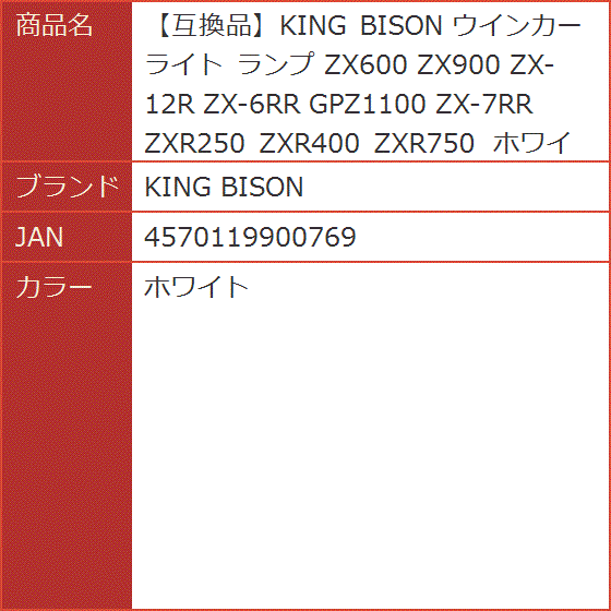 ウインカー ライト ランプ ZX600 ZX900 ZX-12R ZX-6RR GPZ1100