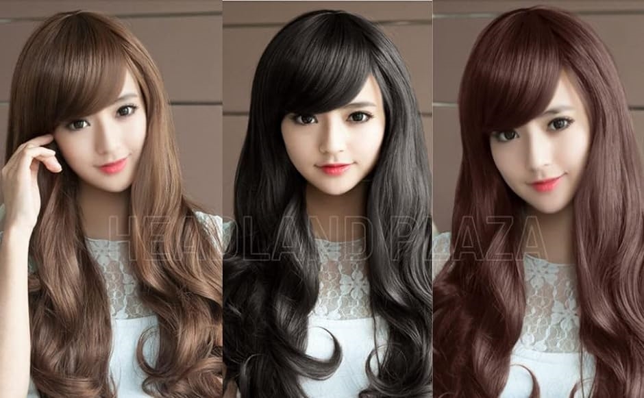 HAIRCUBE 日常 小顔 耐熱 自然 女装 ワンカール ネット/櫛付 wig 女性 レディーズ ぱっつん前髪 チョコ茶色 フルウィッグ ボブ ショート AISIHAIRウィッグ ウィッグ セミロング ストレート レイヤード