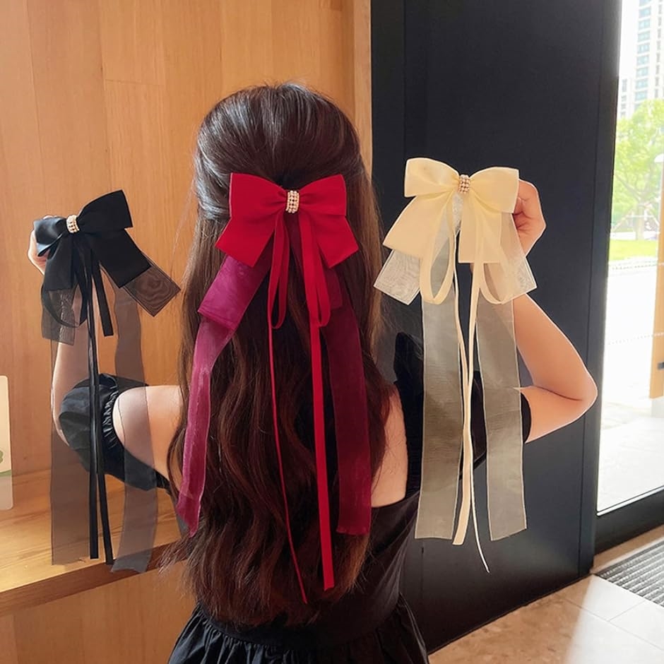 リボン 髪飾り 大きめリボン バレッタ ヘアアクセサリー