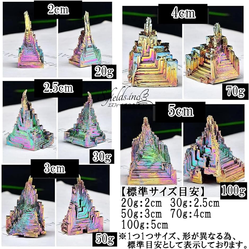 ビスマス 人工結晶 鉱石 3個セット 金属鉱物 標本研究( 100g) | ブランド登録なし | 03