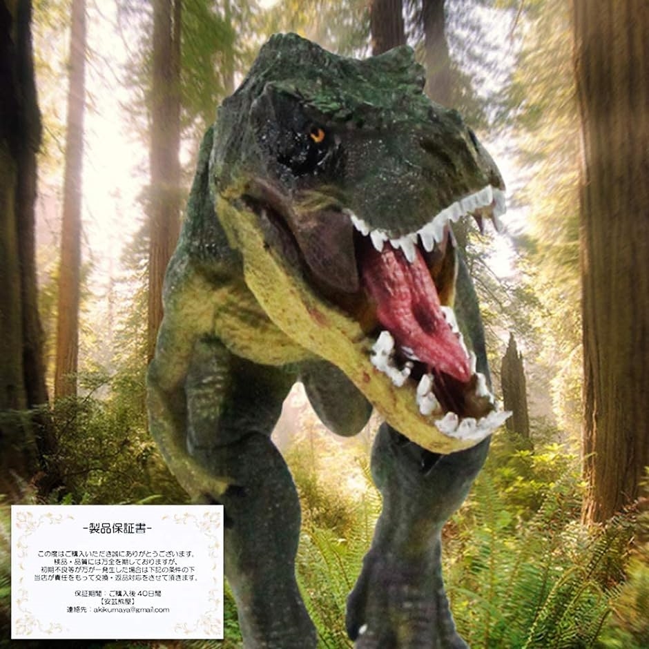 30cm級 恐竜 ティラノサウルス フィギュア 両足自立 PVC 口開閉 MDM( グリーン)｜horikku｜06