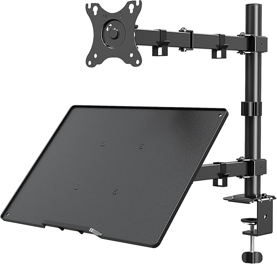ノートパソコンスタンド 2in1 モニターアーム 2画面 15.6インチ対応