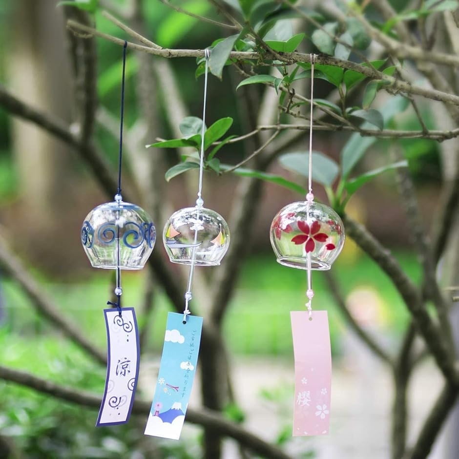 風鈴 ウィンドチャイム ガラス 江戸風鈴 夏の風物詩 窓 飾り 室内外
