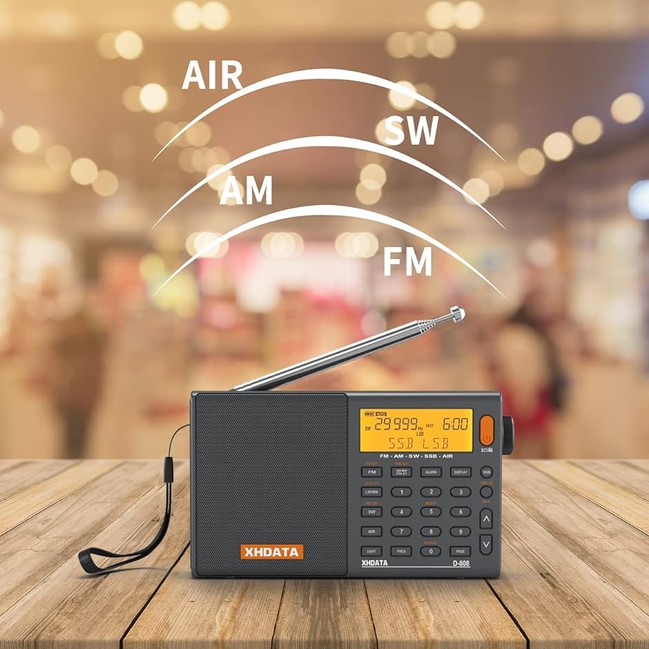 D-808 ポケットラジオ FM AM SW LW エアバンド SSB BCL DSP RDS ポータブルラジオ 日本語説明書付き MDM｜horikku｜02