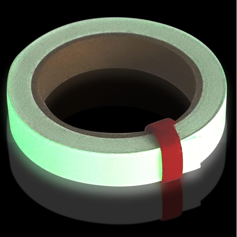 蓄光テープ グローテープ 発光テープ 蓄光シール( グリーン,  幅1.2cmx10m)｜horikku