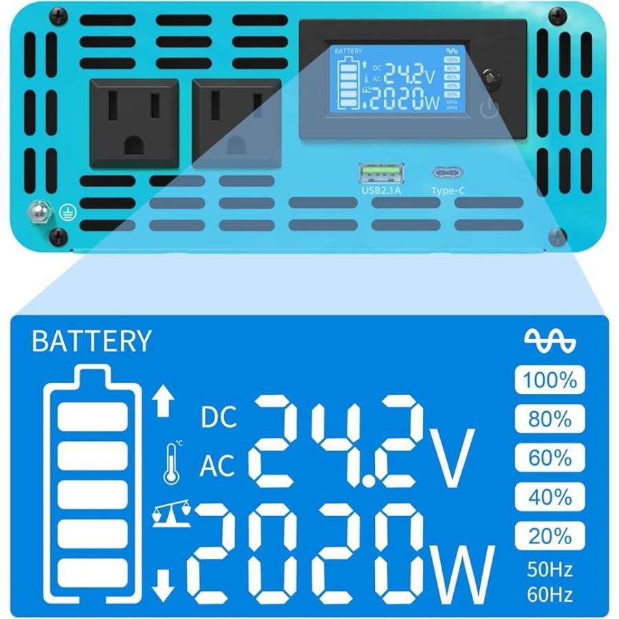 インバーター リモコン付き USBおよびType( 2000W 24V, 30 x 17.3 x 7.6 cm) :2B2IJT9PTT:スピード発送 ホリック インバーター リモコン付き USBおよびType( 2000W 24V, 30 x 17.3 x 7.6 cm) :2B2IJT9PTT:スピード発送 ホリック