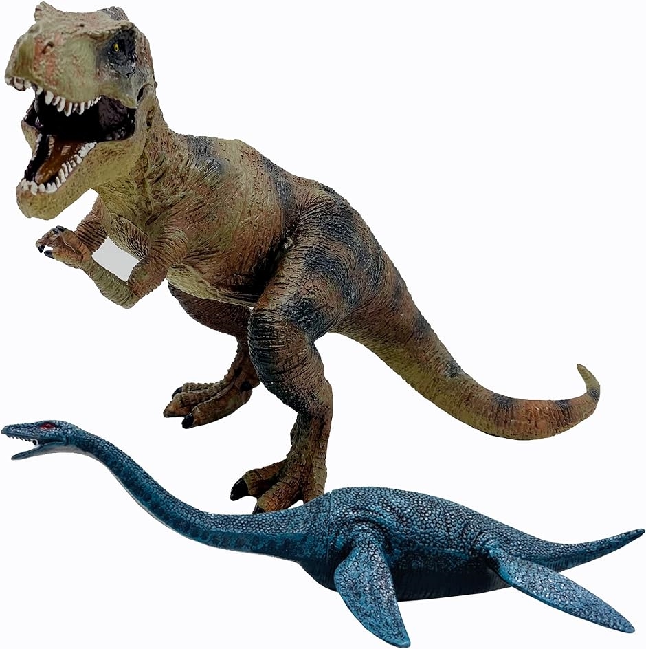 恐竜 おもちゃ ティラノサウルス ＆ 恐竜フィギュア 2種セット( プレシオサウルス)