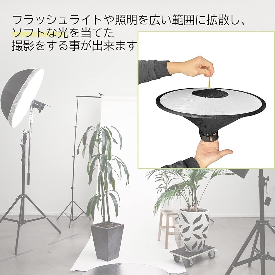 ストロボ 用 ソフトボックス ディフューザー クリップオン 円形 照明 カバー 折りたたみ 40cm｜horikku｜04