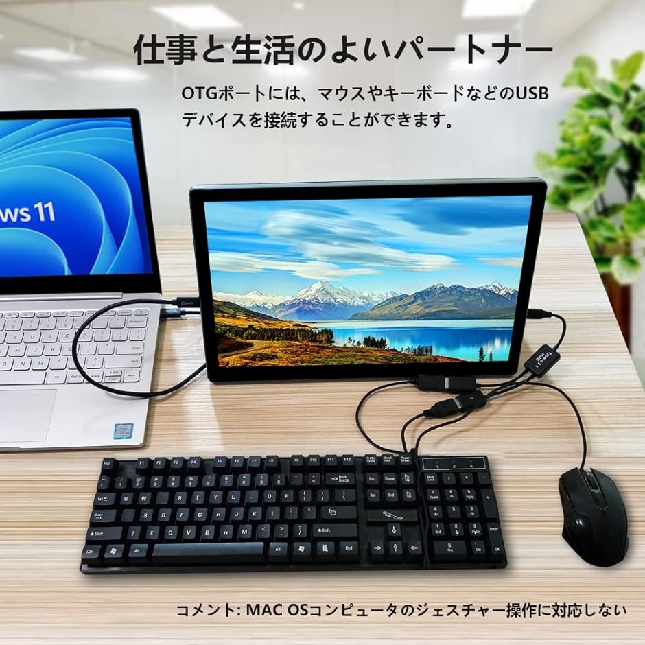 有機el モバイルモニター13.3インチ 2K OLEDモバイルディスプレイ 光沢 UHD 10点タッチ インチ2K 60Hz MDM｜horikku｜05