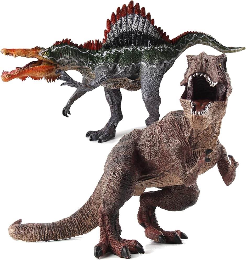 恐竜 おもちゃ ティラノサウルス フィギュア スピノサウルス 人形 6+ 赤Tレックス＋Hスピノサウルス