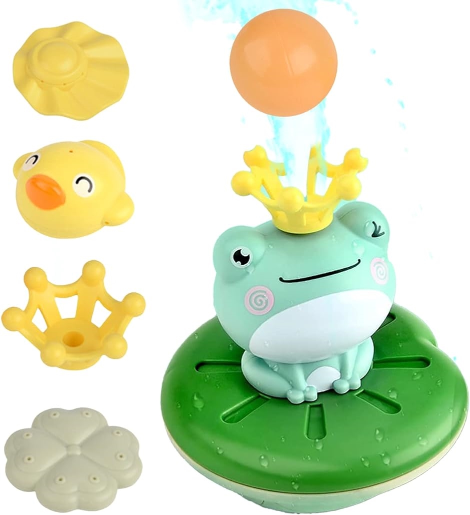お風呂 おもちゃ 玩具 カエル 電動 シャワー 噴水( グリーン)｜horikku