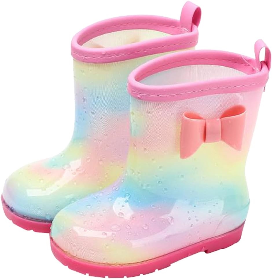 Yahoo! Yahoo!ショッピング(ヤフー ショッピング)キッズ 長靴 レインブーツ 女の子 子供 雨靴 女子（ レインボーピンク,  17.0〜17.5 cm 2E）