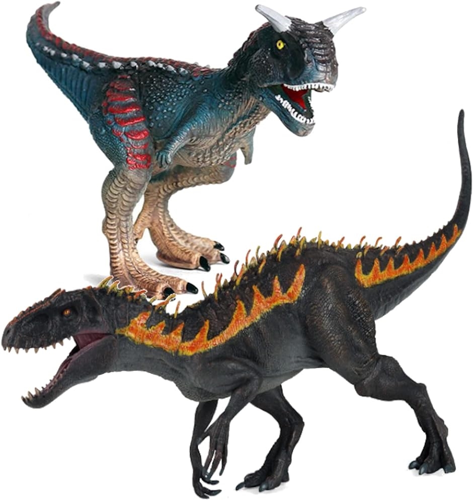 恐竜 フィギュア カルノタウルス 黒インドミナスレックス おもちゃ ブラックインドミナス カルノサウルス( 青，黒)